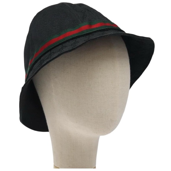 GUCCI GG Canvas Bucket Hat Web Sherry Line XL Beige Green Red - Picture 1 of 10